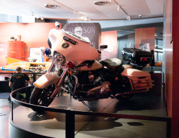 The Secret Service exhibit inside the Harley-Davidson Museum. The exhibit is expected, which was opened Memorial Day weekend 2025, to remain open to the public for three years.